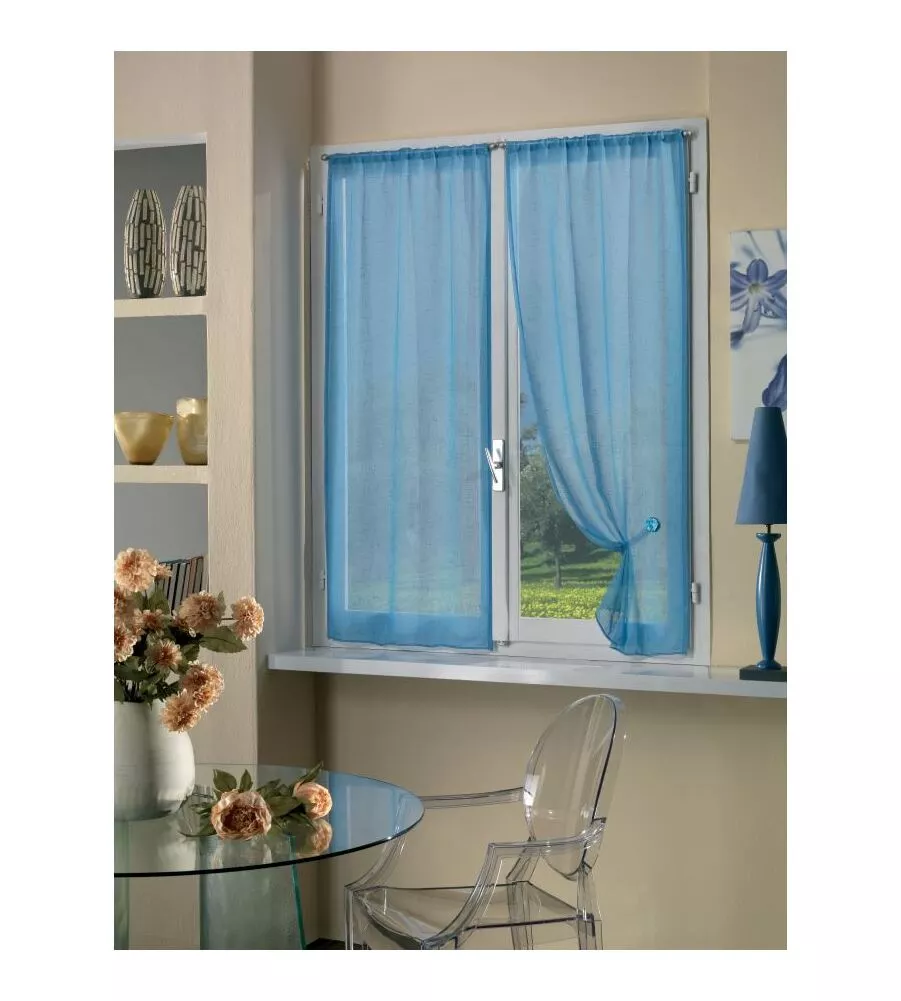 Coppia tendine boucle soft blu 70x240